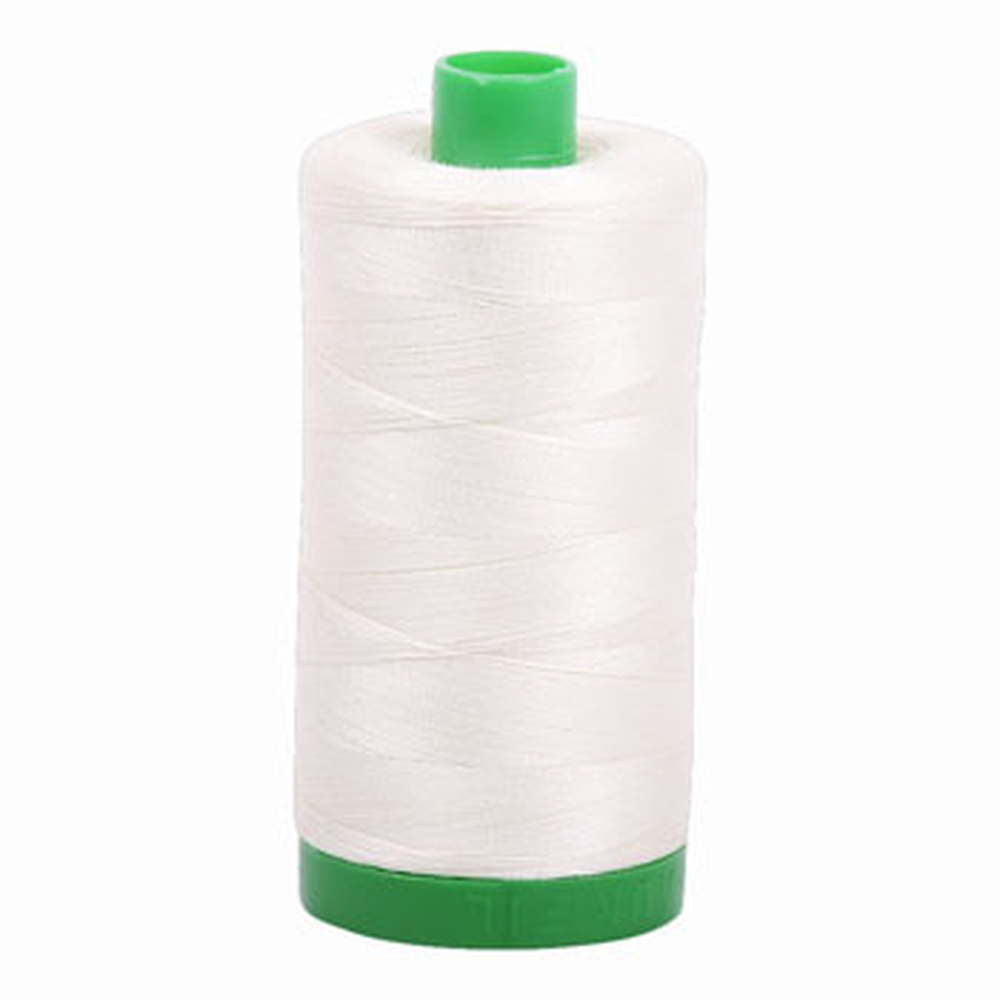 Aurifil embroidery thread spool in Chalk (2026) - 40wt 1000m