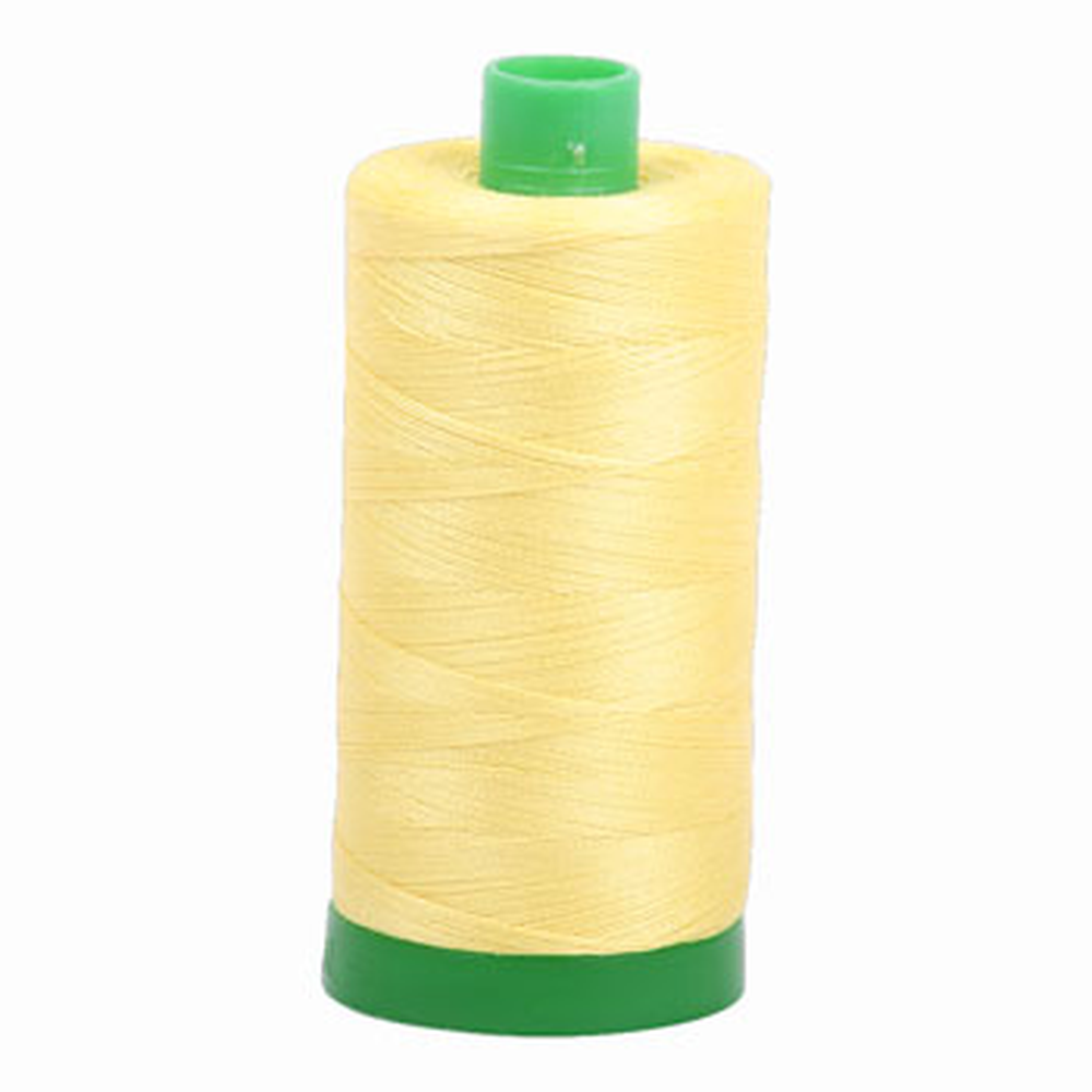 Aurifil embroidery thread spool in Lemon (2115) - 40wt 1000m