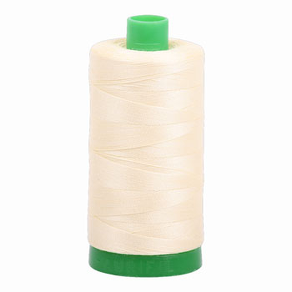 Aurifil embroidery thread spool in Light Lemon (2110) - 40wt 1000m