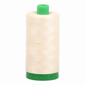 Aurifil embroidery thread spool in Light Lemon (2110) - 40wt 1000m
