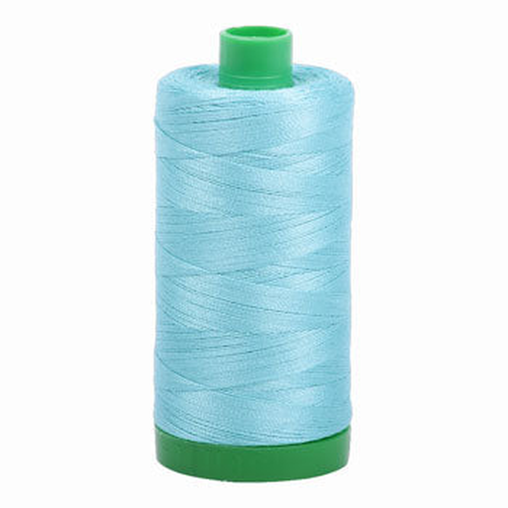 Aurifil embroidery thread spool in Light Turquoise (5006) - 40wt 1000m