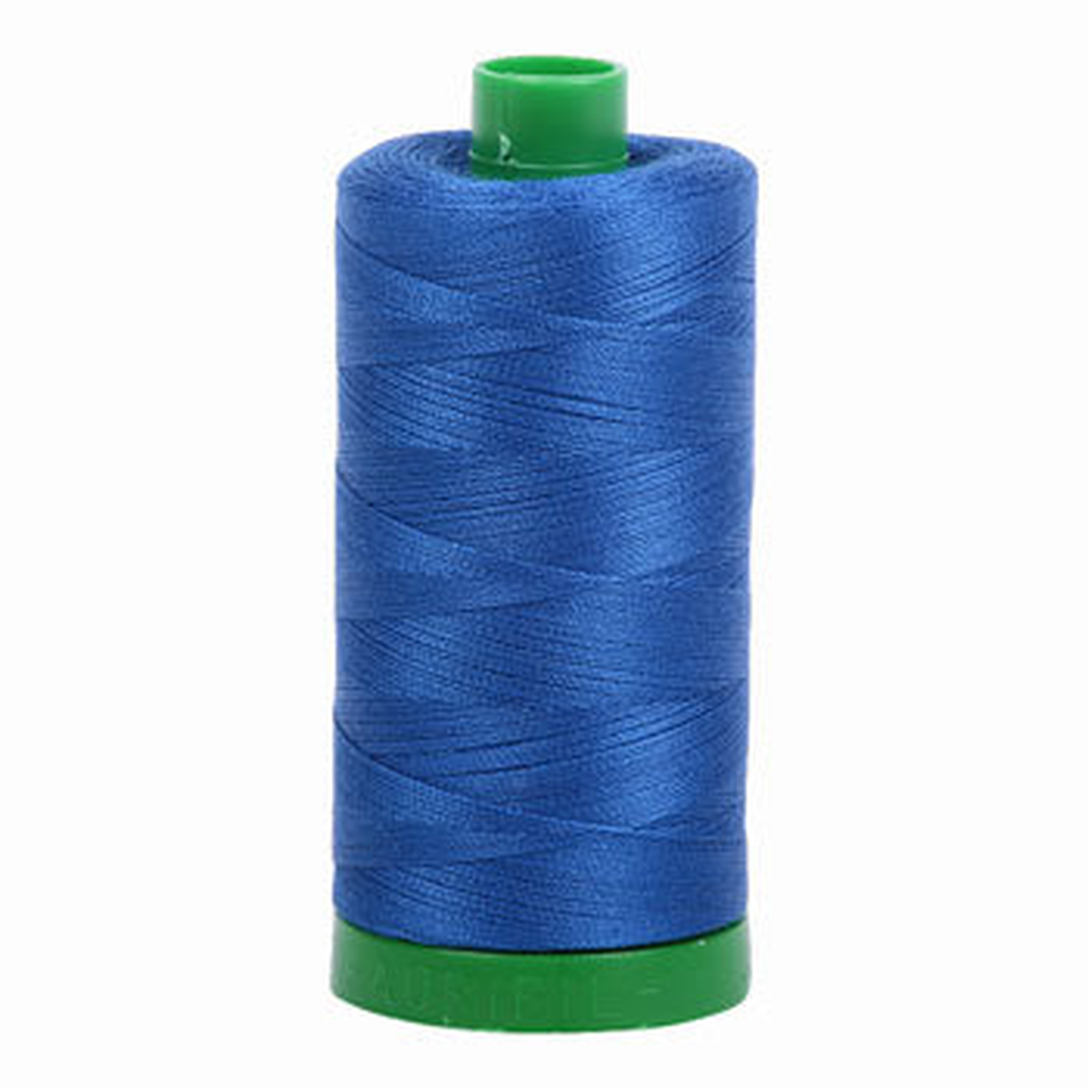 Aurifil embroidery thread spool in Medium Blue (2735) - 40wt 1000m