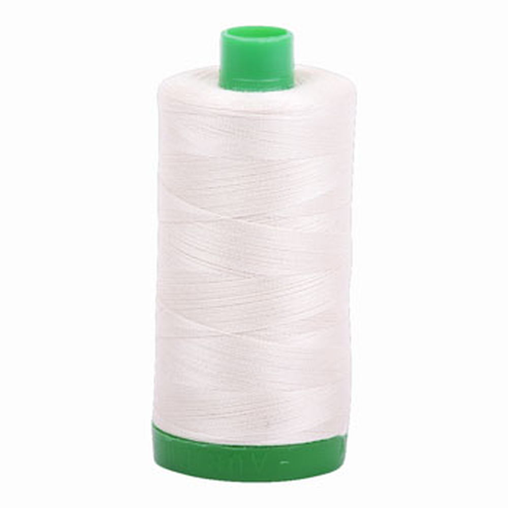 Aurifil embroidery thread spool in Silver White (2309) - 40wt 1000m