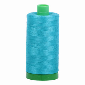 Aurifil embroidery thread spool in Turquoise (2810) - 40wt 1000m