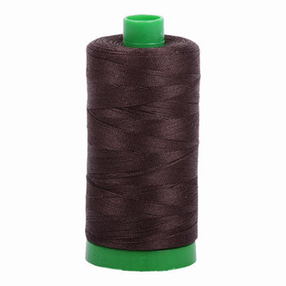Aurifil embroidery thread spool in Very Dark Bark (1130) - 40wt 1000m