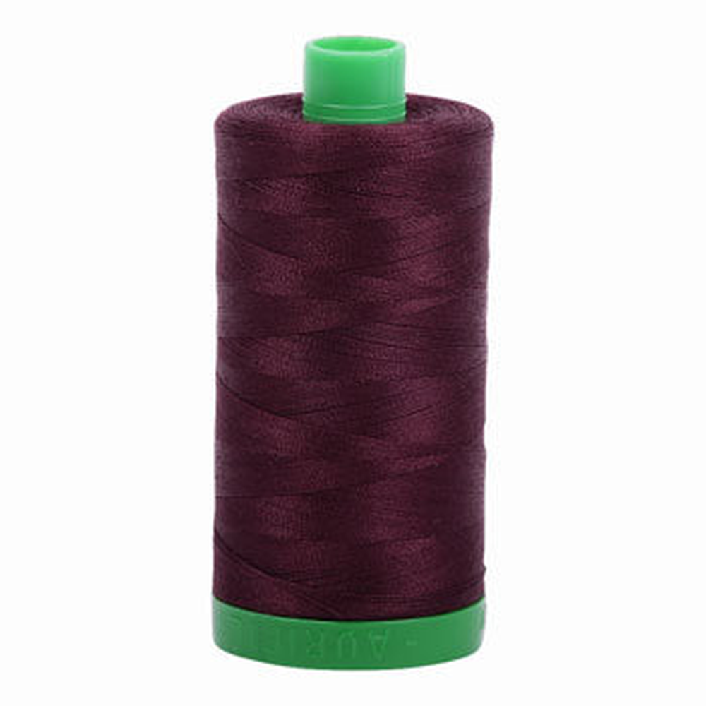 Aurifil embroidery thread spool in Very Dark Brown (2465) - 40wt 1000m