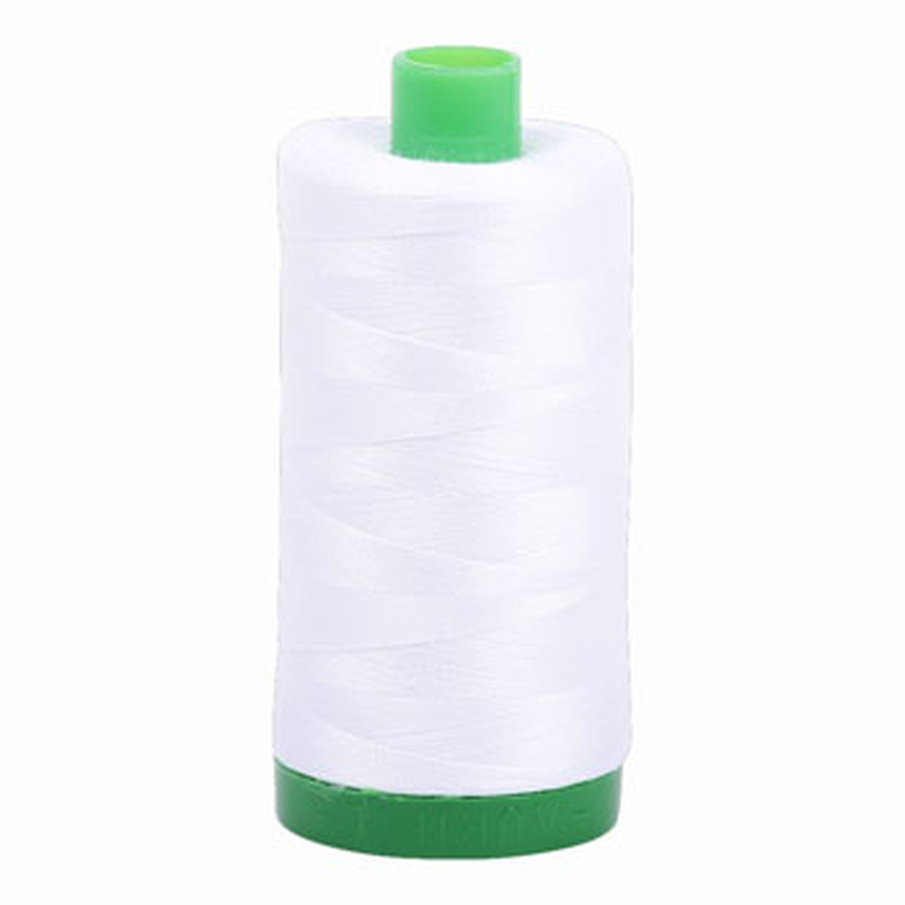 Aurifil embroidery thread spool in White (2024) - 40wt 1000m