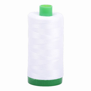 Aurifil embroidery thread spool in White (2024) - 40wt 1000m