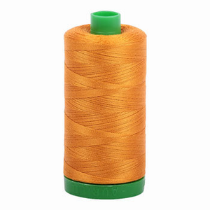 Aurifil embroidery thread spool in Yellow Orange (2145) - 40wt 1000m