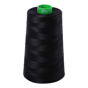Aurifil embroidery thread spool in Black (2692) - 40wt 4700m