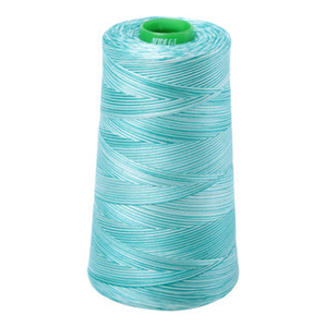Aurifil embroidery thread spool in VariegatedTurquoise Foam (4654) - 40wt 4700m