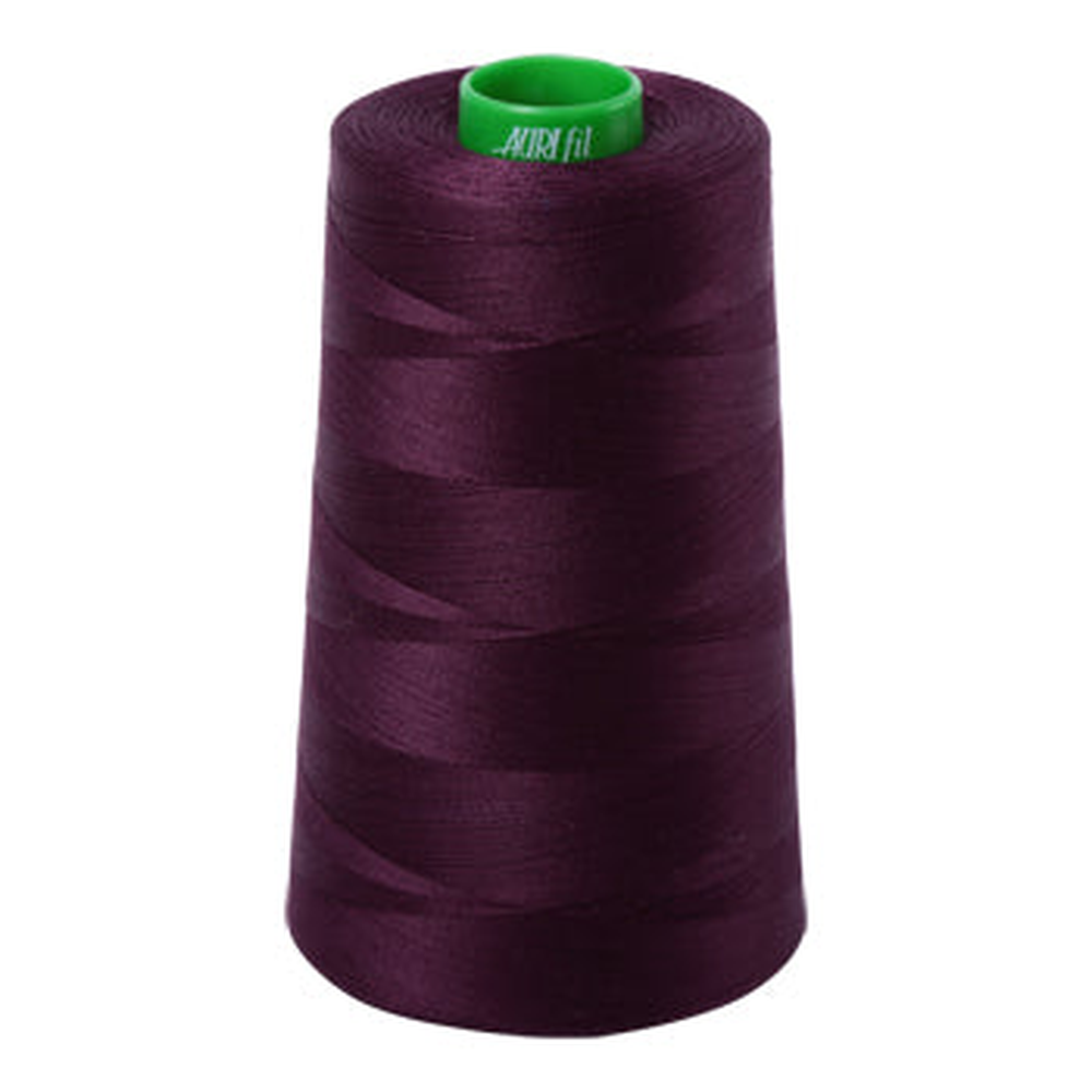 Aurifil embroidery thread spool in Very Dark Eggplant (1240) - 40wt 4700m