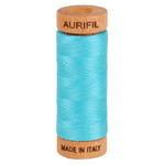 Aurifil embroidery thread spool in Bright Turquoise (5005) - 80wt 274m