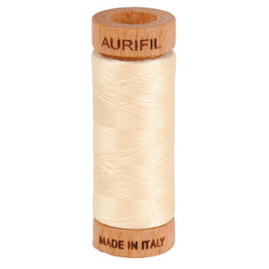 Aurifil embroidery thread spool in Butter (2123) - 80wt 274m