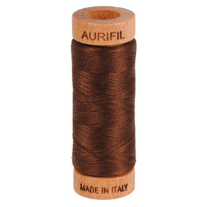 Aurifil embroidery thread spool in Chocolate (2360) - 80wt 274m