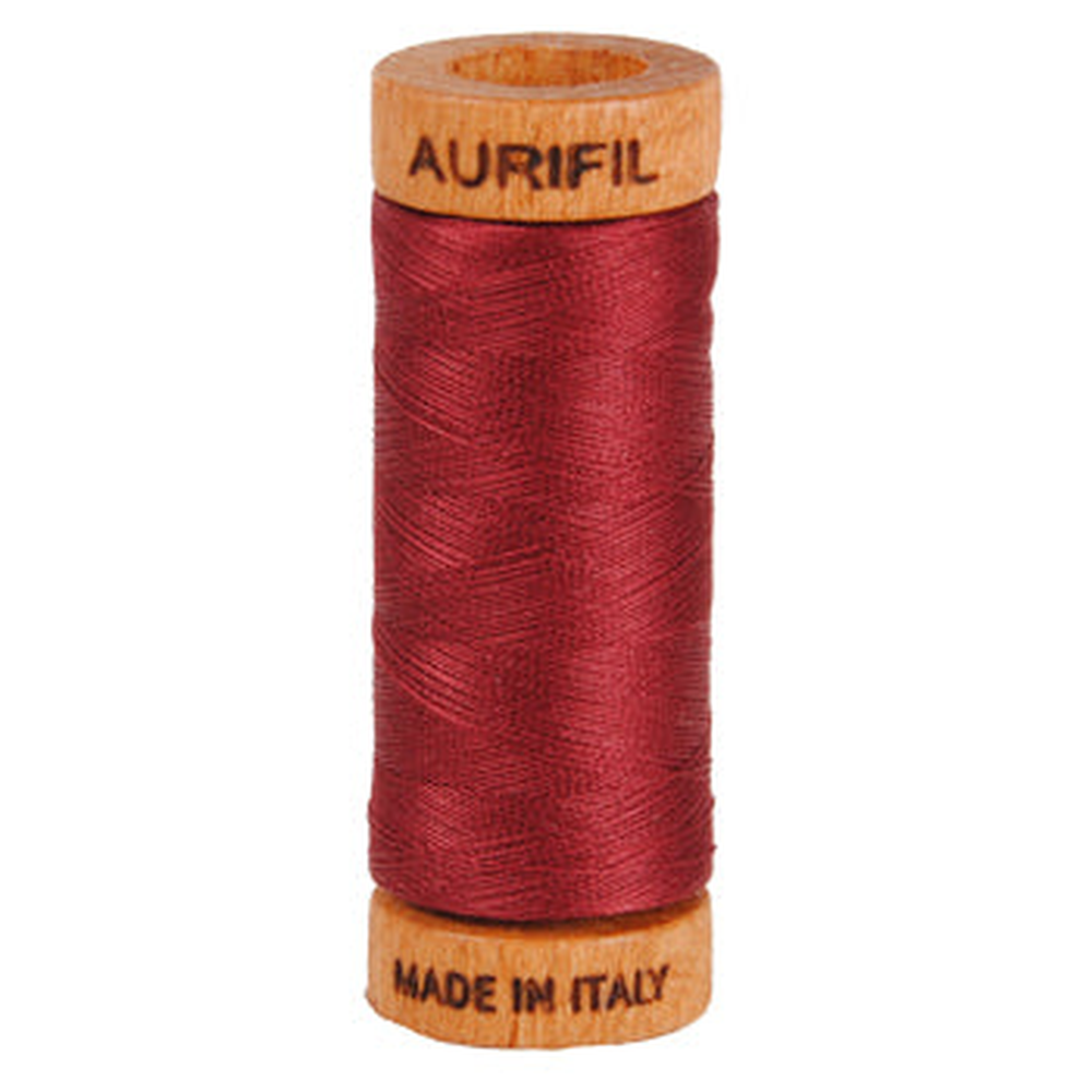 Aurifil embroidery thread spool in Dark Carmine Red (2460) - 80wt 274m