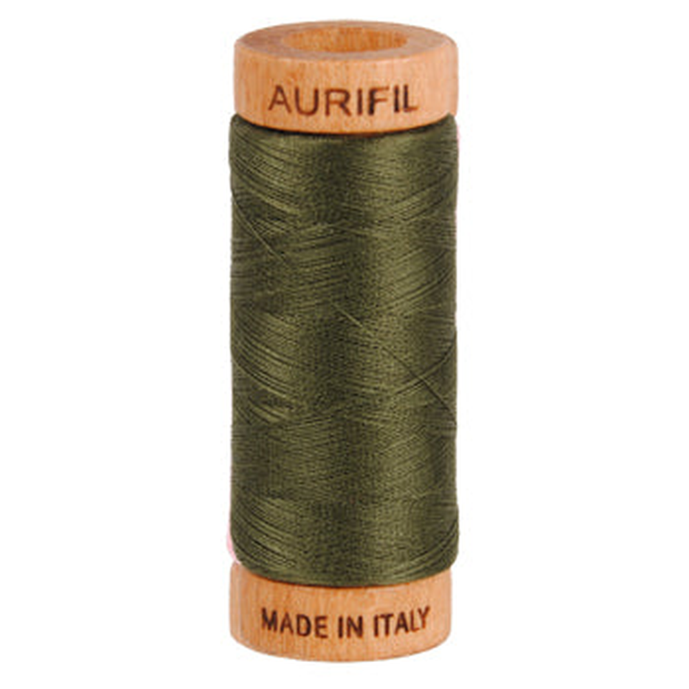 Aurifil embroidery thread spool in Dark Green (5012) - 80wt 274m