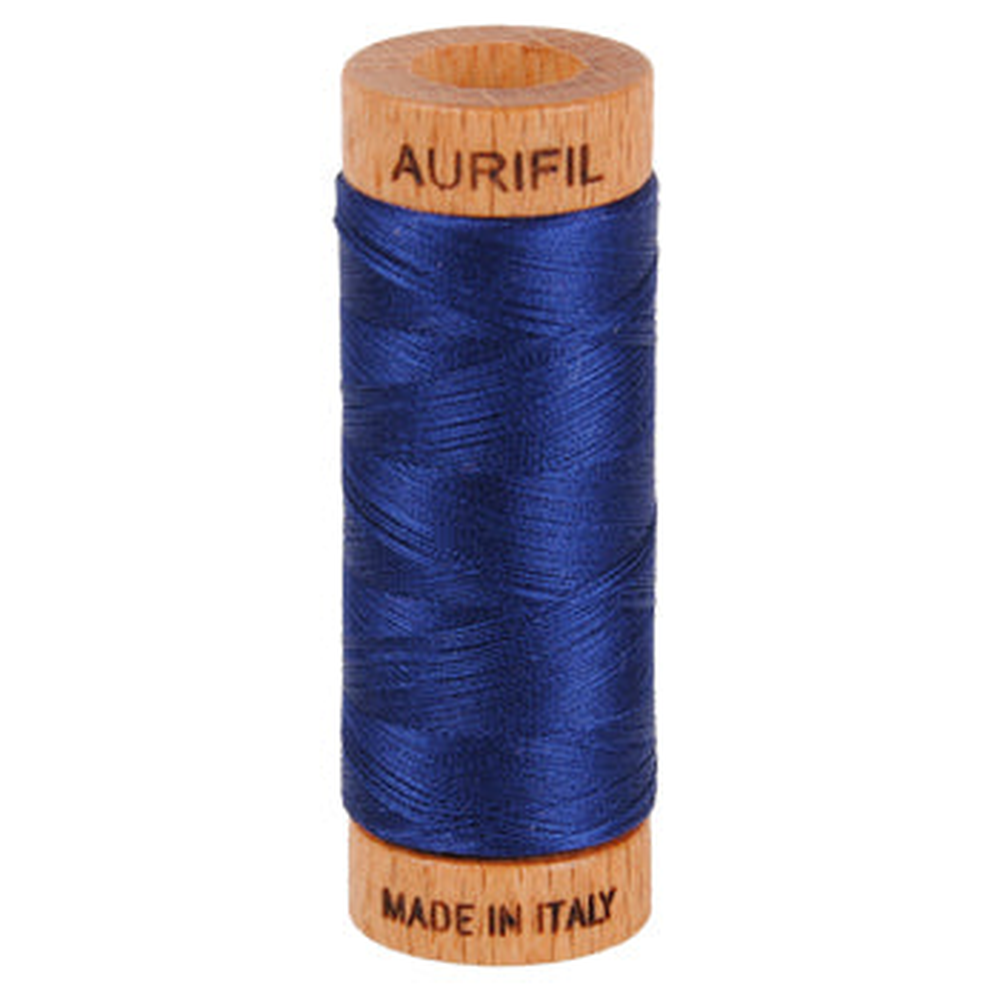 Aurifil embroidery thread spool in Dark Navy (2784) - 80wt 274m