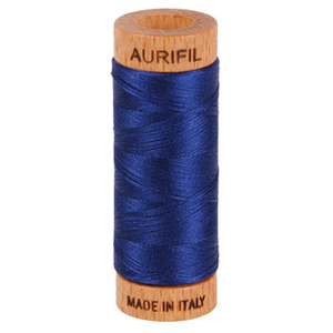 Aurifil embroidery thread spool in Dark Navy (2784) - 80wt 274m