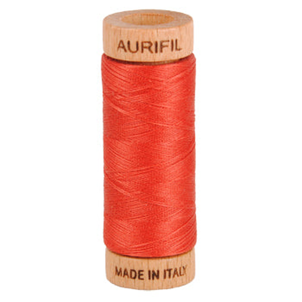 Aurifil embroidery thread spool in Dark Red Orange (2255) - 80wt 274m