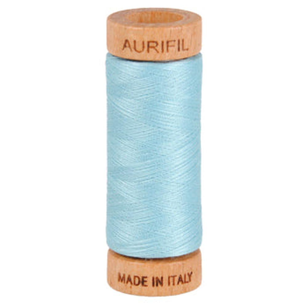 Aurifil embroidery thread spool in Light Grey Turquoise (2805) - 80wt 274m