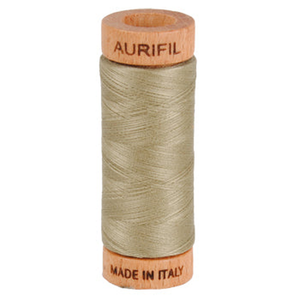 Aurifil embroidery thread spool in Light Kakhy Green (2900) - 80wt 274m