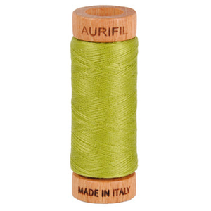 Aurifil embroidery thread spool in Light Leaf Green (1147) - 80wt 274m