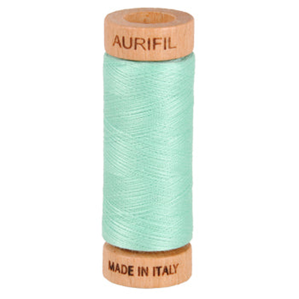 Aurifil embroidery thread spool in Medium Mint (2835) - 80wt 274m