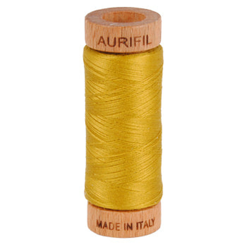 Aurifil embroidery thread spool in Mustard (5022) - 80wt 274m