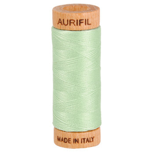 Aurifil embroidery thread spool in Pale Green (2880) - 80wt 274m
