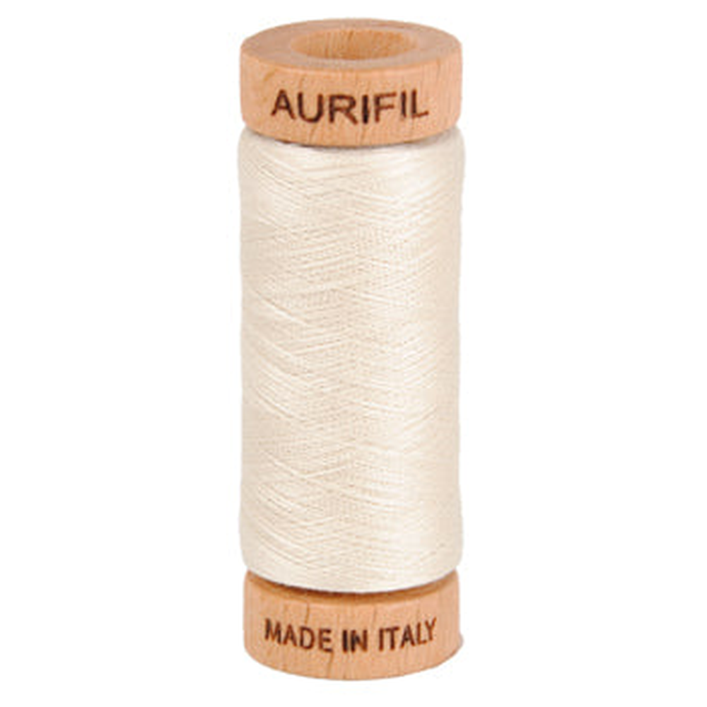 Aurifil embroidery thread spool in Silver White (2309) - 80wt 274m