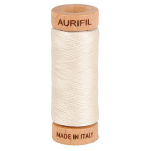 Aurifil embroidery thread spool in Silver White (2309) - 80wt 274m