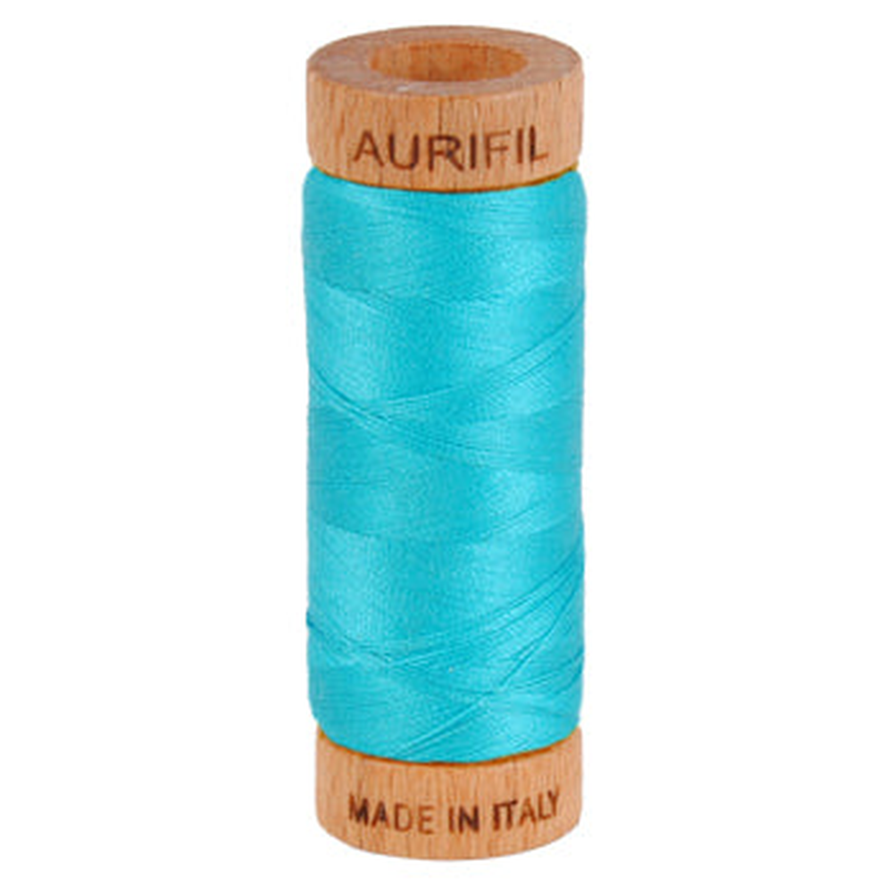 Aurifil embroidery thread spool in Turquoise (2810) - 80wt 274m
