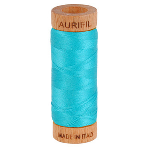 Aurifil embroidery thread spool in Turquoise (2810) - 80wt 274m