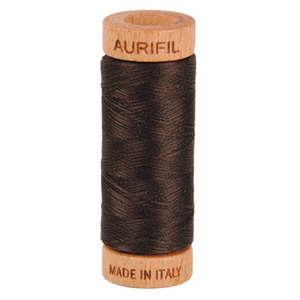 Aurifil embroidery thread spool in Very Dark Bark (1130) - 80wt 274m