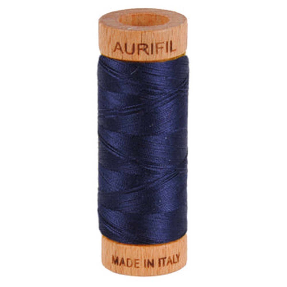 Aurifil embroidery thread spool in Very Dark Navy (2785) - 80wt 274m