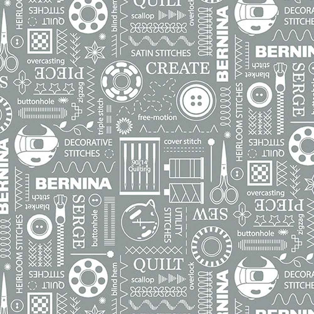 Benartex Bernina Exclusive Parts -Gray - Amanda Murphy