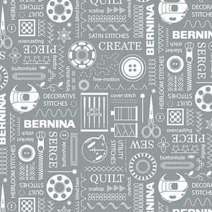 Benartex Bernina Exclusive Parts -Gray - Amanda Murphy