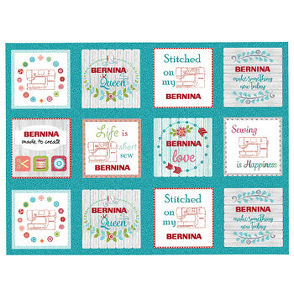Bernina My Happy Place Panel 24" X 43" - Benartex panel for quilting and patchwork