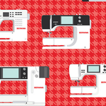Bernina Sewing Room 11| Machines-Red - Benartex fabric for quilting and patchwork