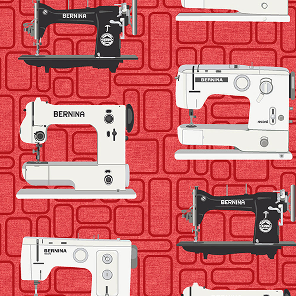 Bernina Vintage Red | Fabric - Benartex fabric for quilting and patchwork