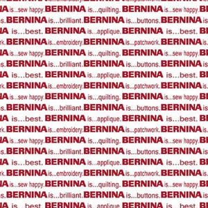 Benartex Bernina Words White/Red