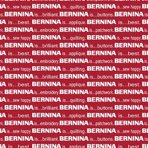 Benartex Bernina Words Red/White
