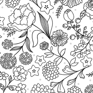 Botanica Feature Black/White 0.5m - Benartex fabric for quilting and patchwork