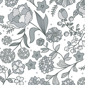 Botanica Feature Gray 0.5m - Benartex fabric for quilting and patchwork