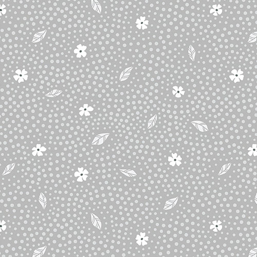 Botanica Floret Gray 0.5m - Benartex fabric for quilting and patchwork