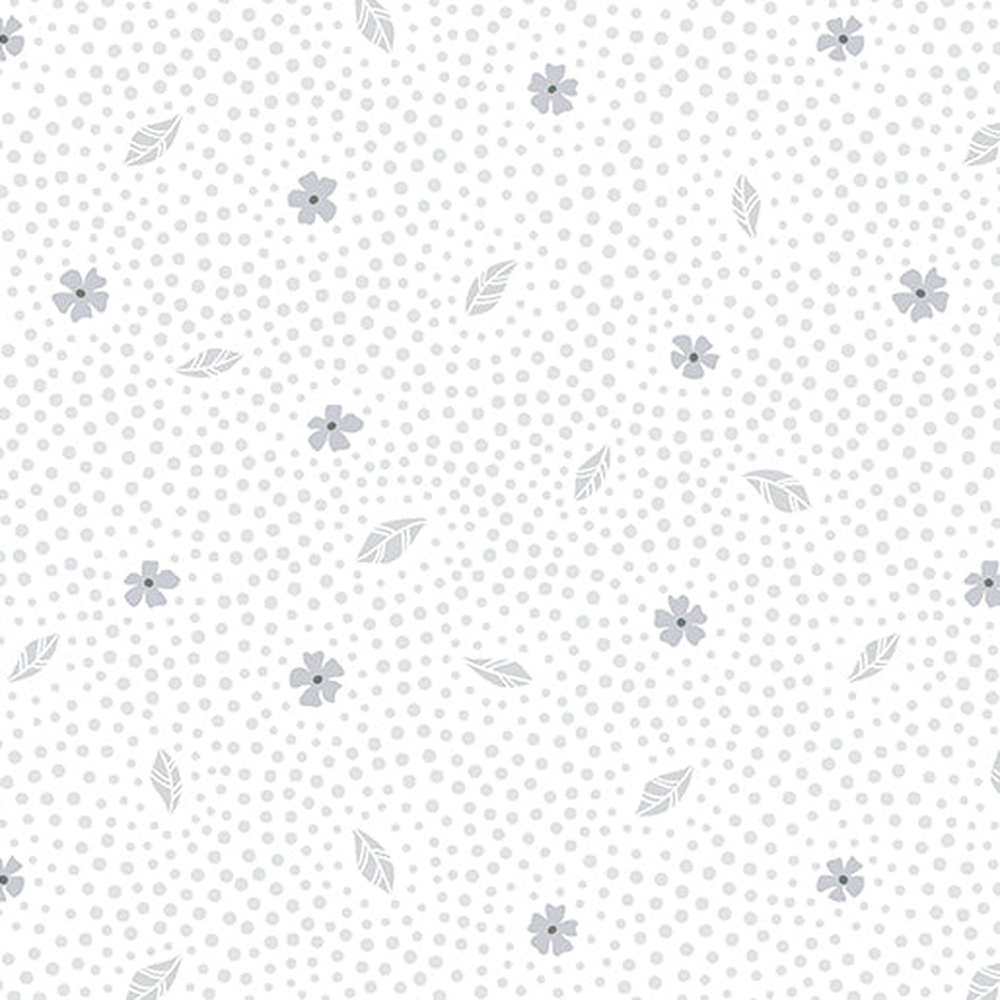 Botanica Floret White 0.5m - Benartex fabric for quilting and patchwork