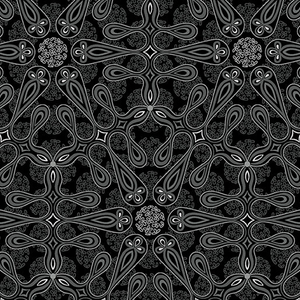Botanica Medallion Charcoal 0.5m - Benartex fabric for quilting and patchwork