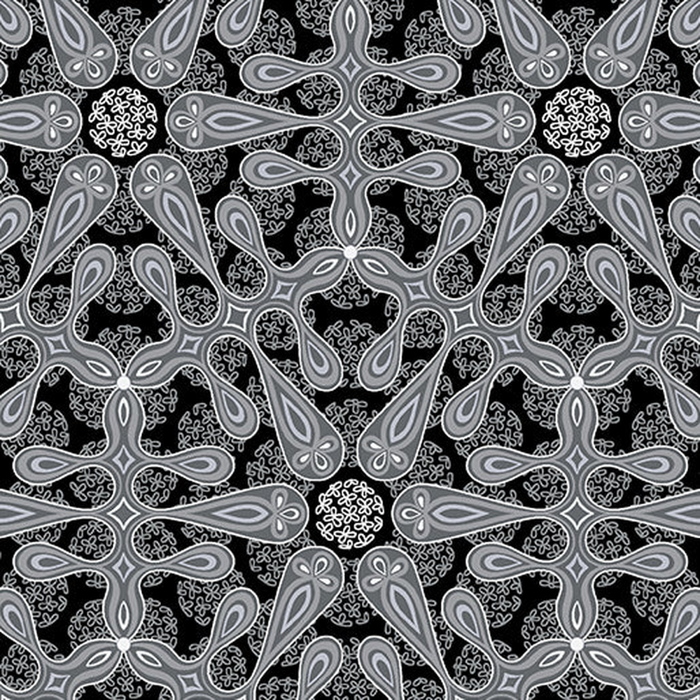 Botanica Medallion Steal 0.5m - Benartex fabric for quilting and patchwork