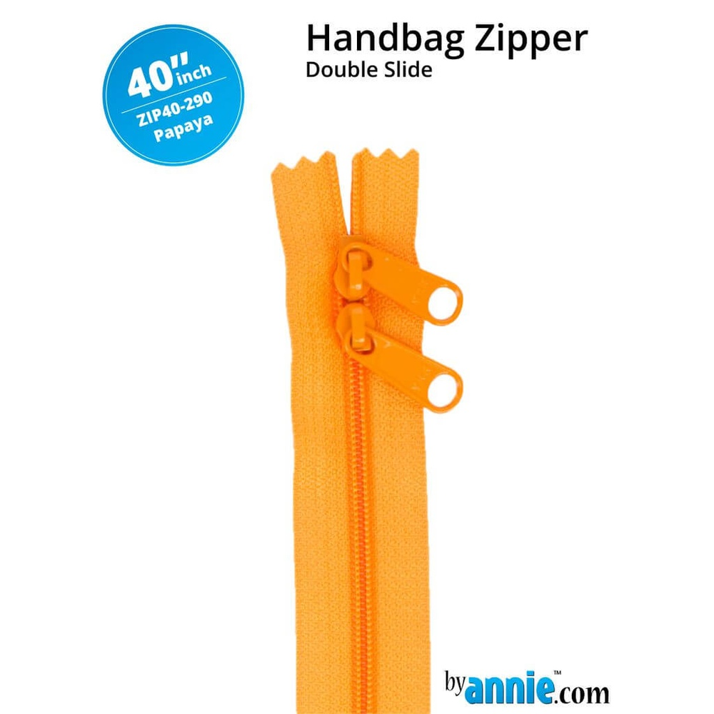 ByAnnie 40 inch double slide bag zipper in Papaya